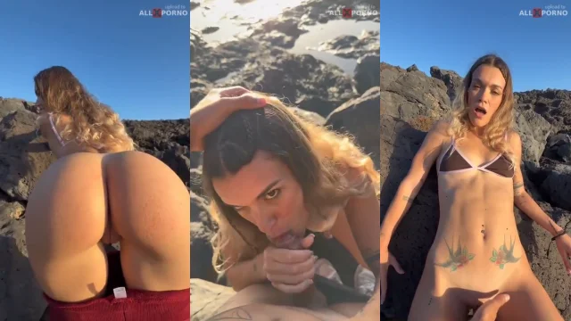 Silvia Ronco gives a blowjob at the beach – Allxporno.com